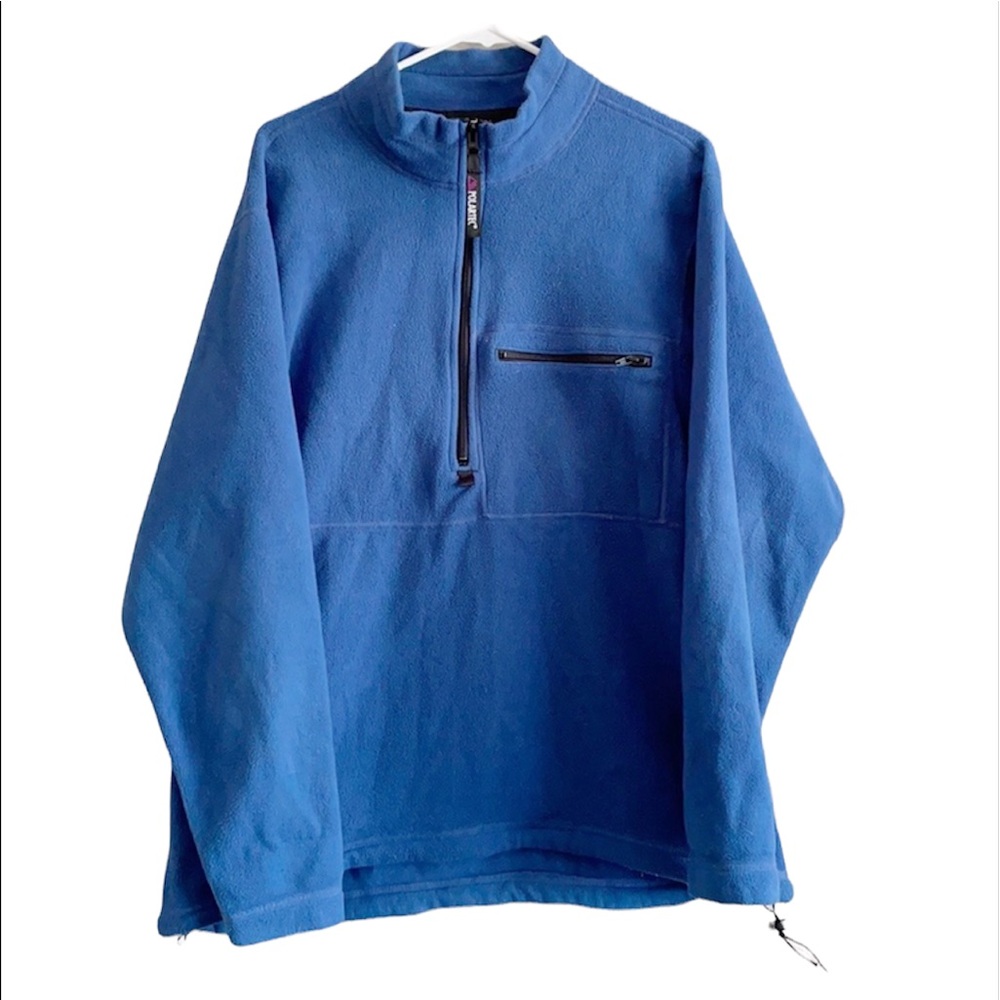 REI Men’s Polartec Fleece Quarter Zip Blue Pullover Sweatshirt Large